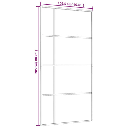 vidaXL Sliding door ESG glass and aluminium white 102.5x205 cm 