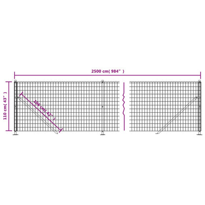 Cerca de alambre con brida verde 1,1x25 m