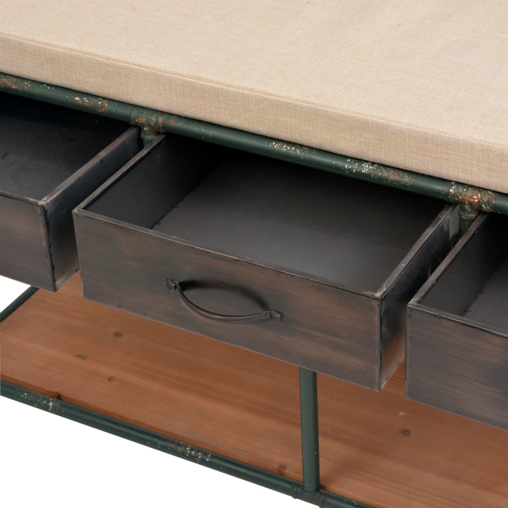 Storage bench with cushion 107.5x34.5x59 cm