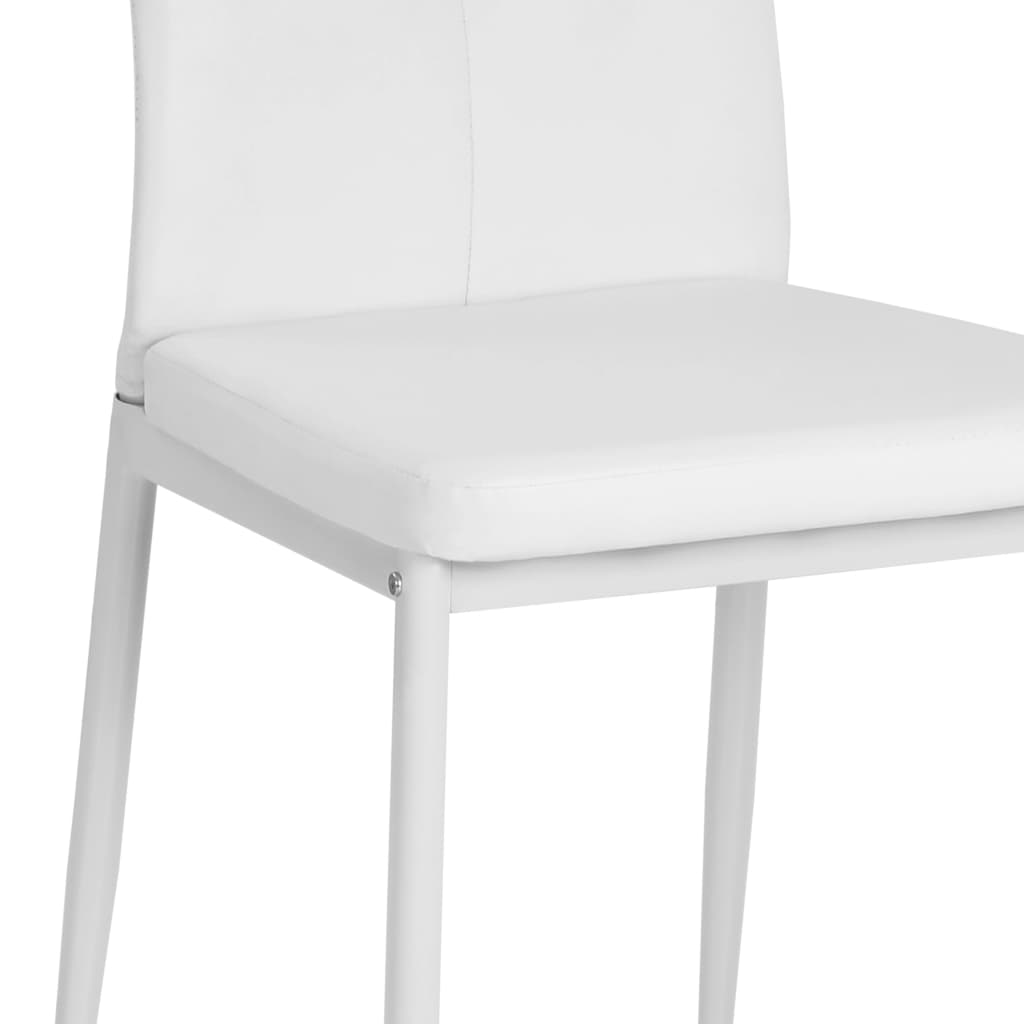 Dining room chairs 4 units white synthetic leather