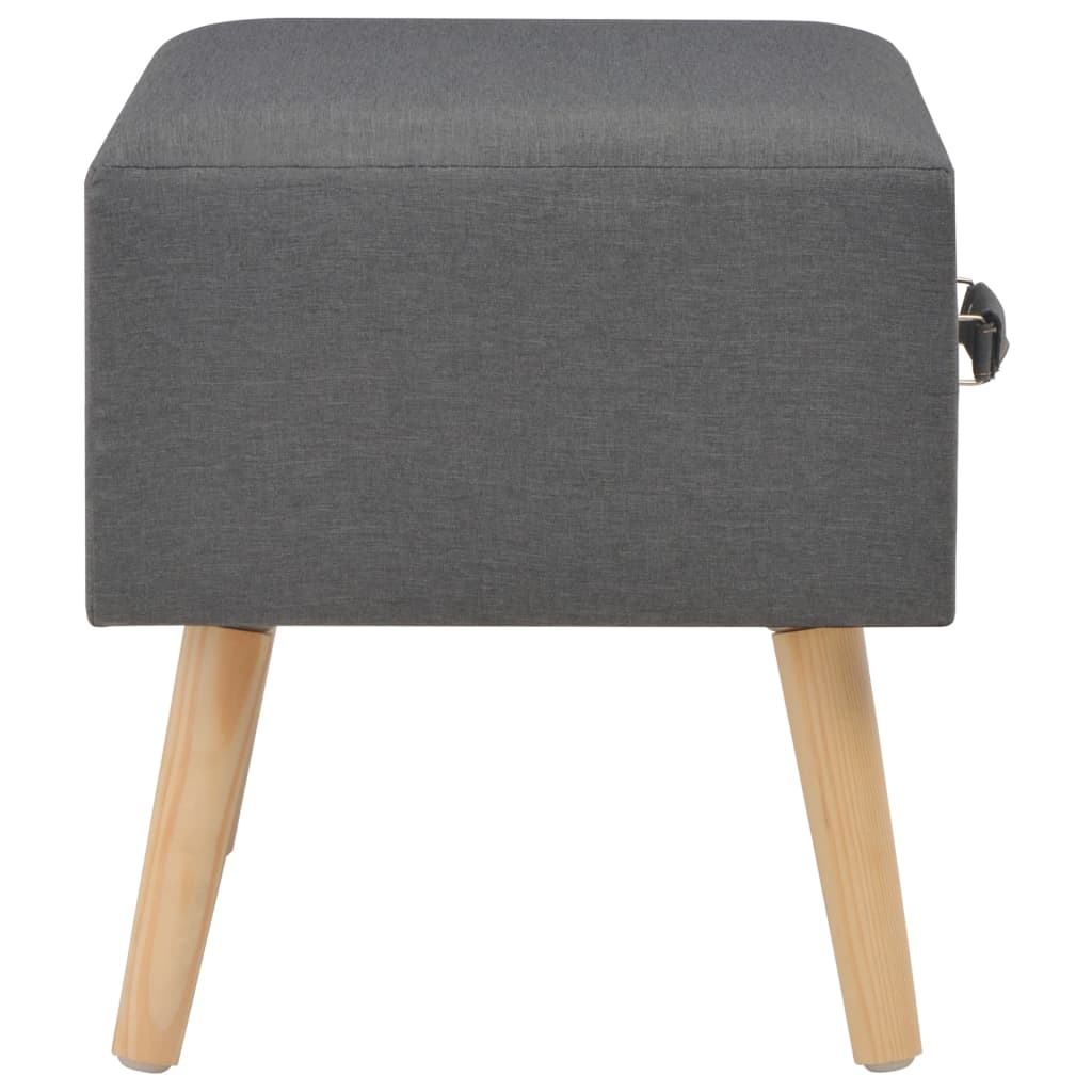 Bedside tables 2 units 40x35x40 cm dark grey fabric