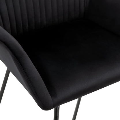 Dining room chairs 4 units black velvet