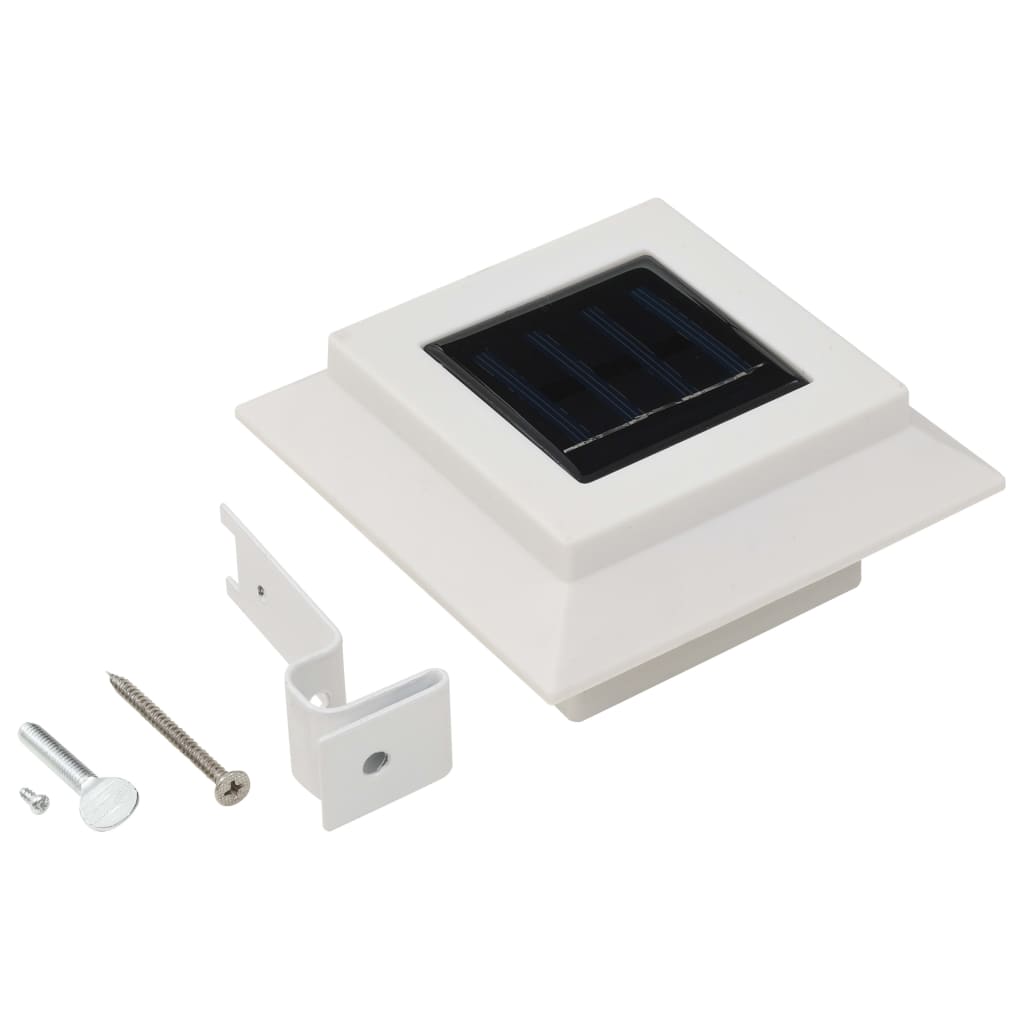 White outdoor square solar lights 12 pcs LED 12 cm