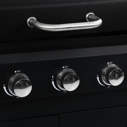 3-burner gas and charcoal combination barbecue