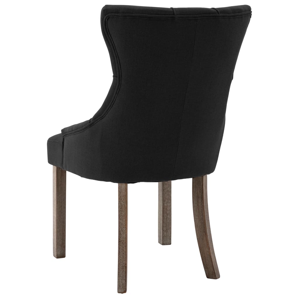 Dining room chairs 6 units black fabric