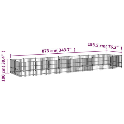 Outdoor steel kennel 16.89 m²