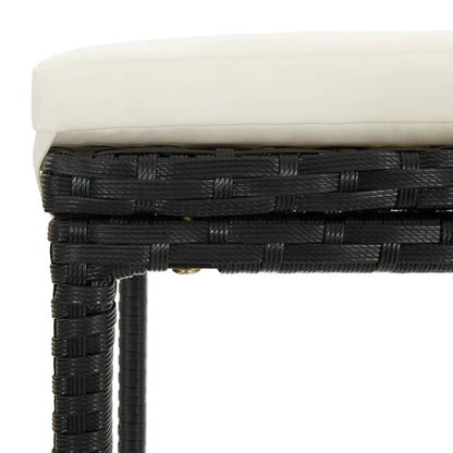 Kitchen stools with cushions 4 pcs synthetic rattan black