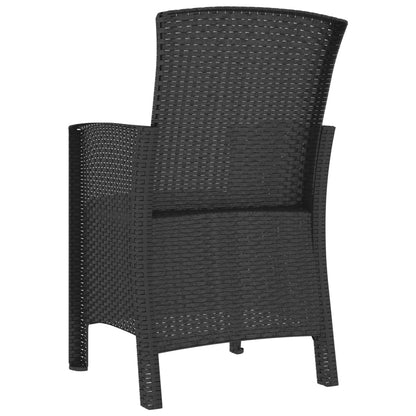 Garden chairs 2 pcs with cushions PP rattan graphite color