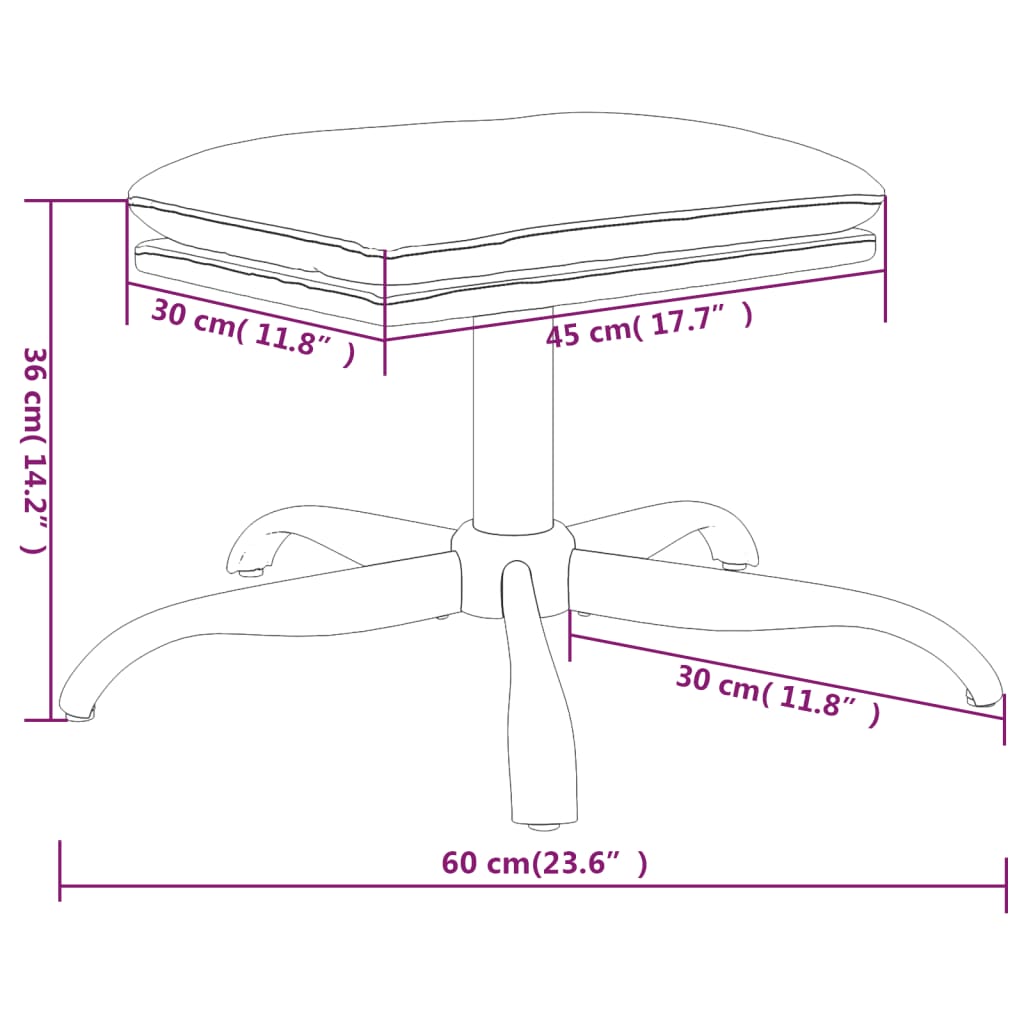 Cream Faux Leather Footstool 60x60x36cm