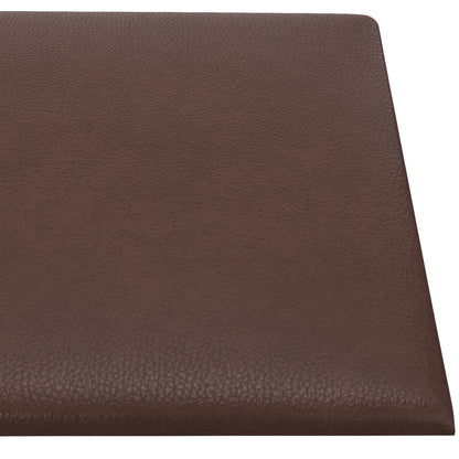 Wall panels 12 pcs brown faux leather 90x30 cm 3.24 m²