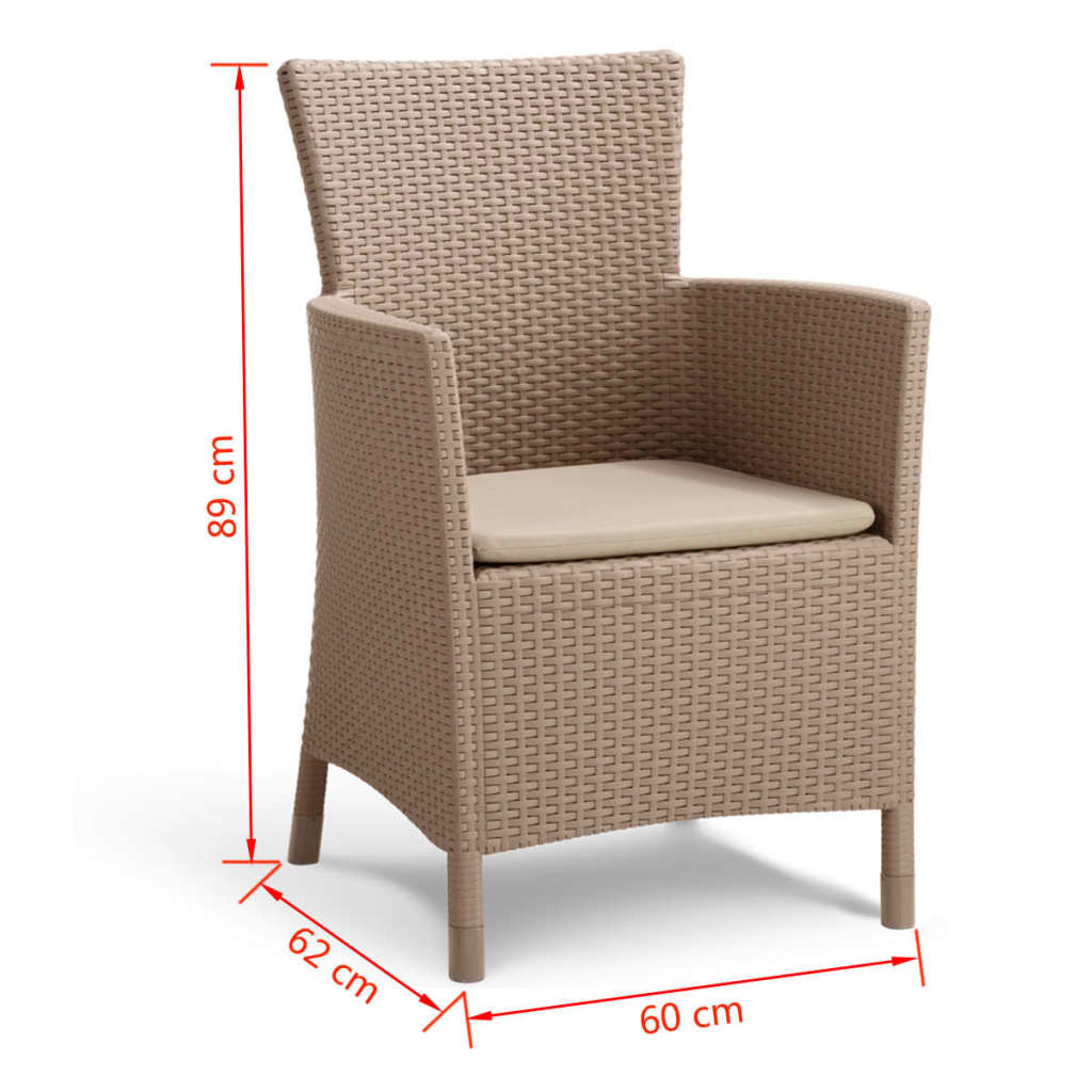 Keter Iowa Garden Dining Chair Cappuccino 215519