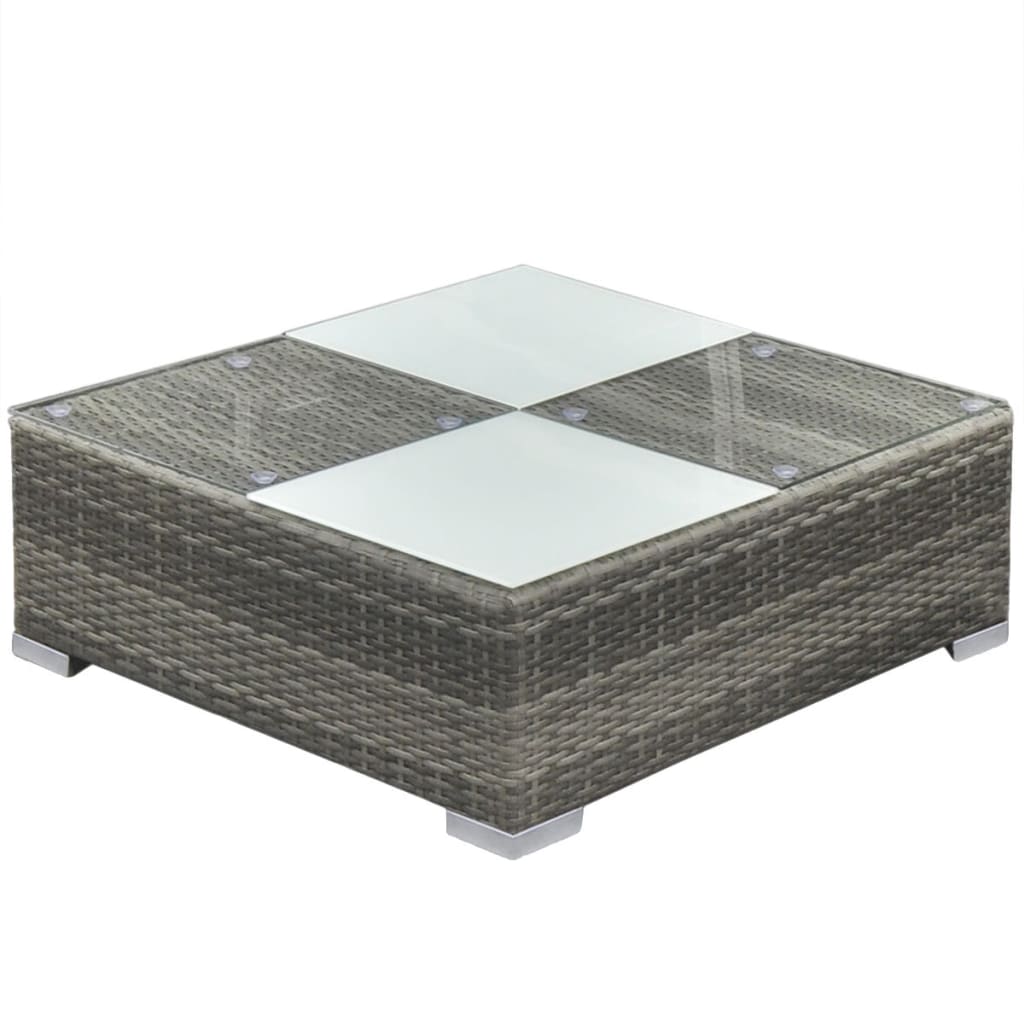 Set de muebles de jardín 5 pzas y cojines ratán sintético gris