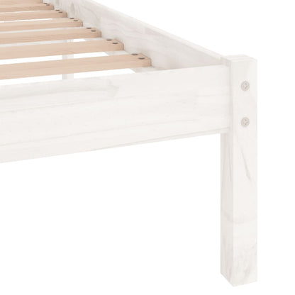 vidaXL Estructura de cama doble pequeña madera maciza blanca