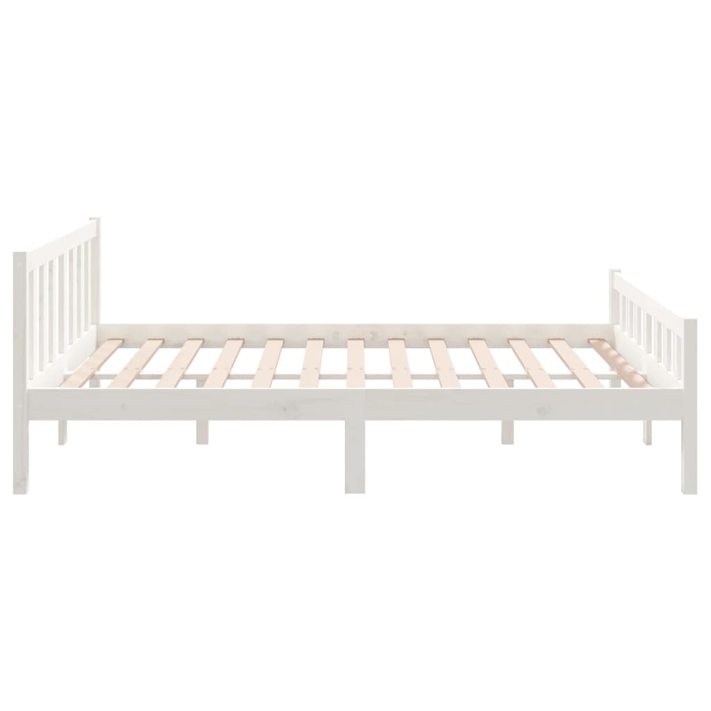 vidaXL Bed frame solid wood white 135x190 cm 