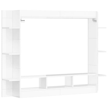 TV cabinet in gloss white engineered wood 152x22x113 cm