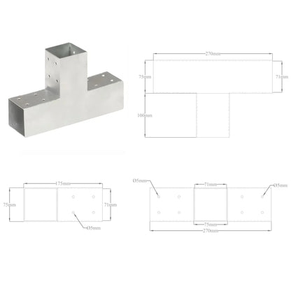 4 Conectores uniones de postes en forma de L/T/Y/X metal galvanizado