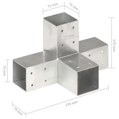 4 Conectores uniones de postes en forma de L/T/Y/X metal galvanizado