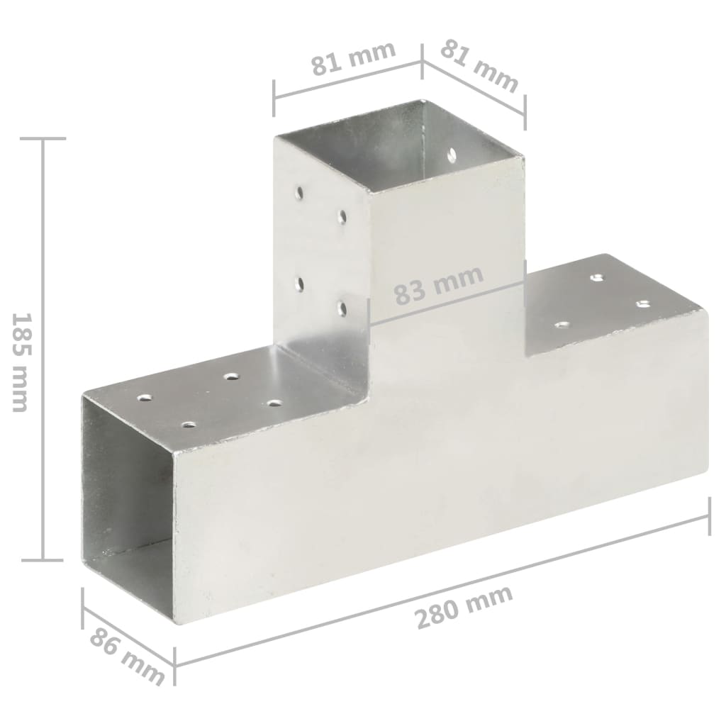 4 Conectores uniones de postes en forma de L/T/Y/X metal galvanizado