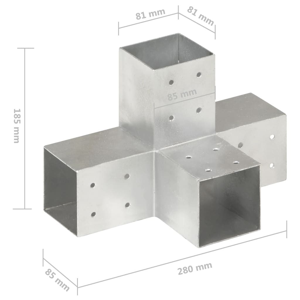 4 Conectores uniones de postes en forma de L/T/Y/X metal galvanizado