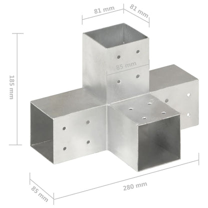 4 Conectores uniones de postes en forma de L/T/Y/X metal galvanizado