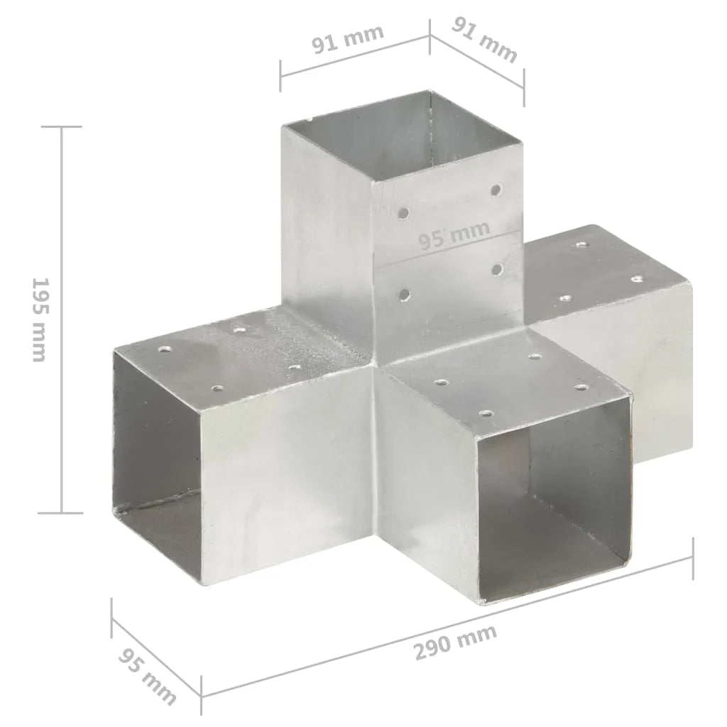 4 Conectores uniones de postes en forma de L/T/Y/X metal galvanizado