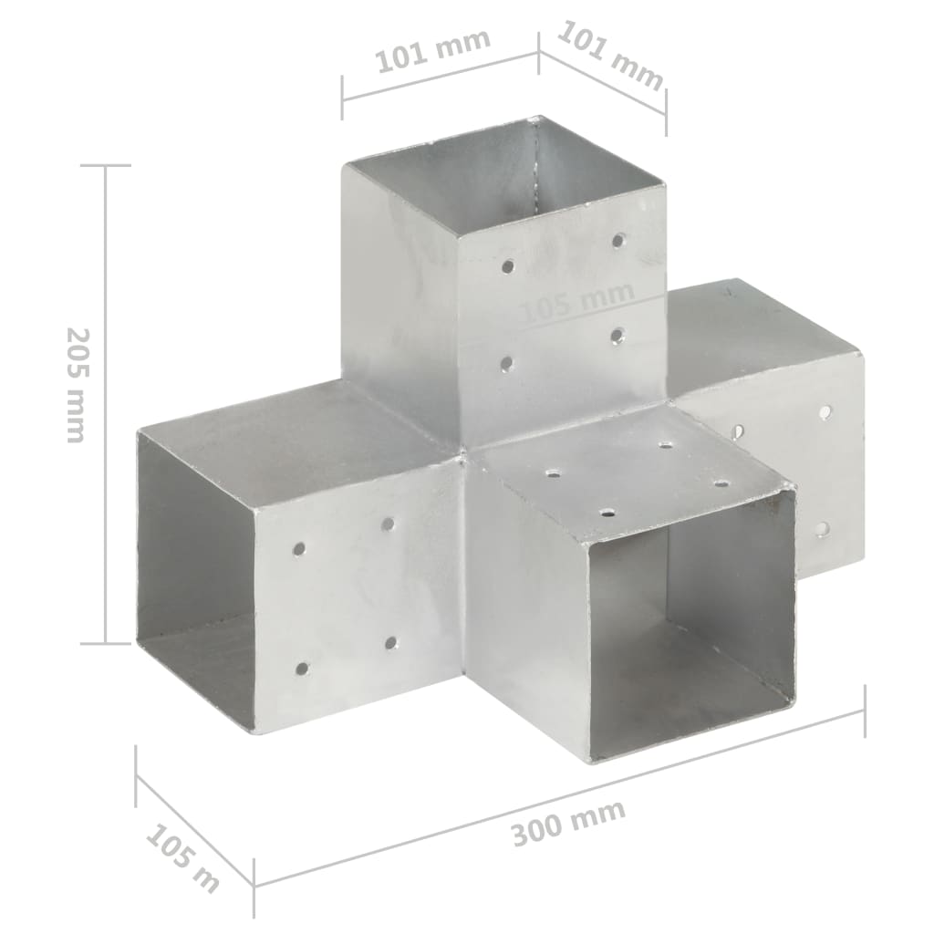 4 Conectores uniones de postes en forma de L/T/Y/X metal galvanizado