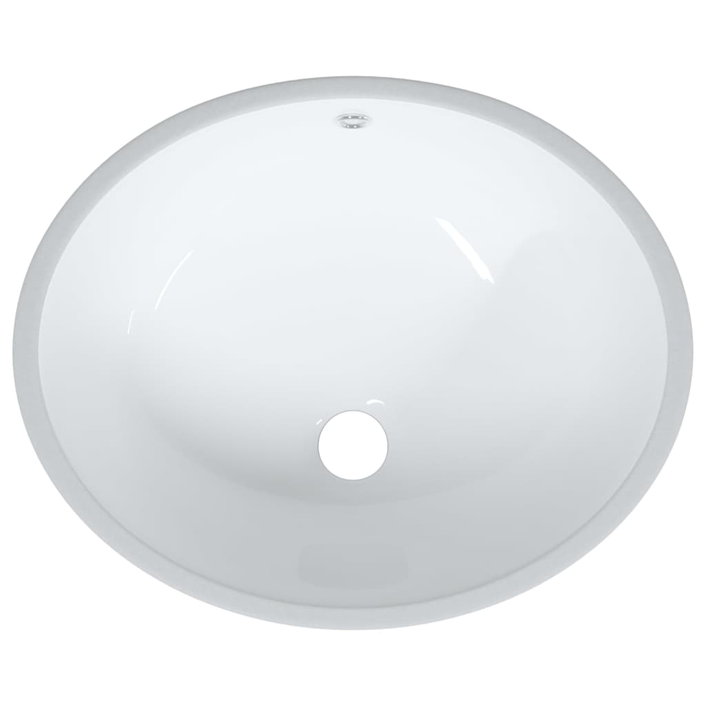 White ceramic oval bathroom sink 43x35x19 cm