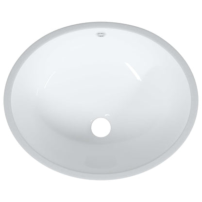 White ceramic oval bathroom sink 43x35x19 cm