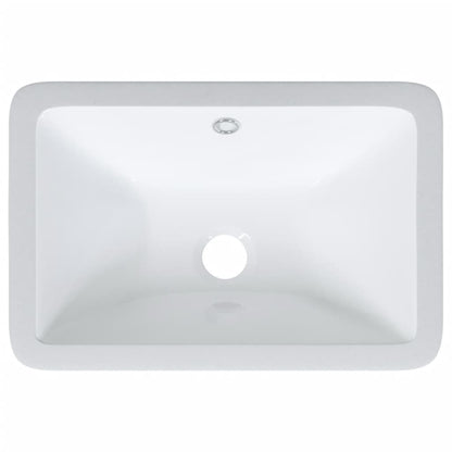 Rectangular white ceramic bathroom sink 41.5x26x18.5 cm