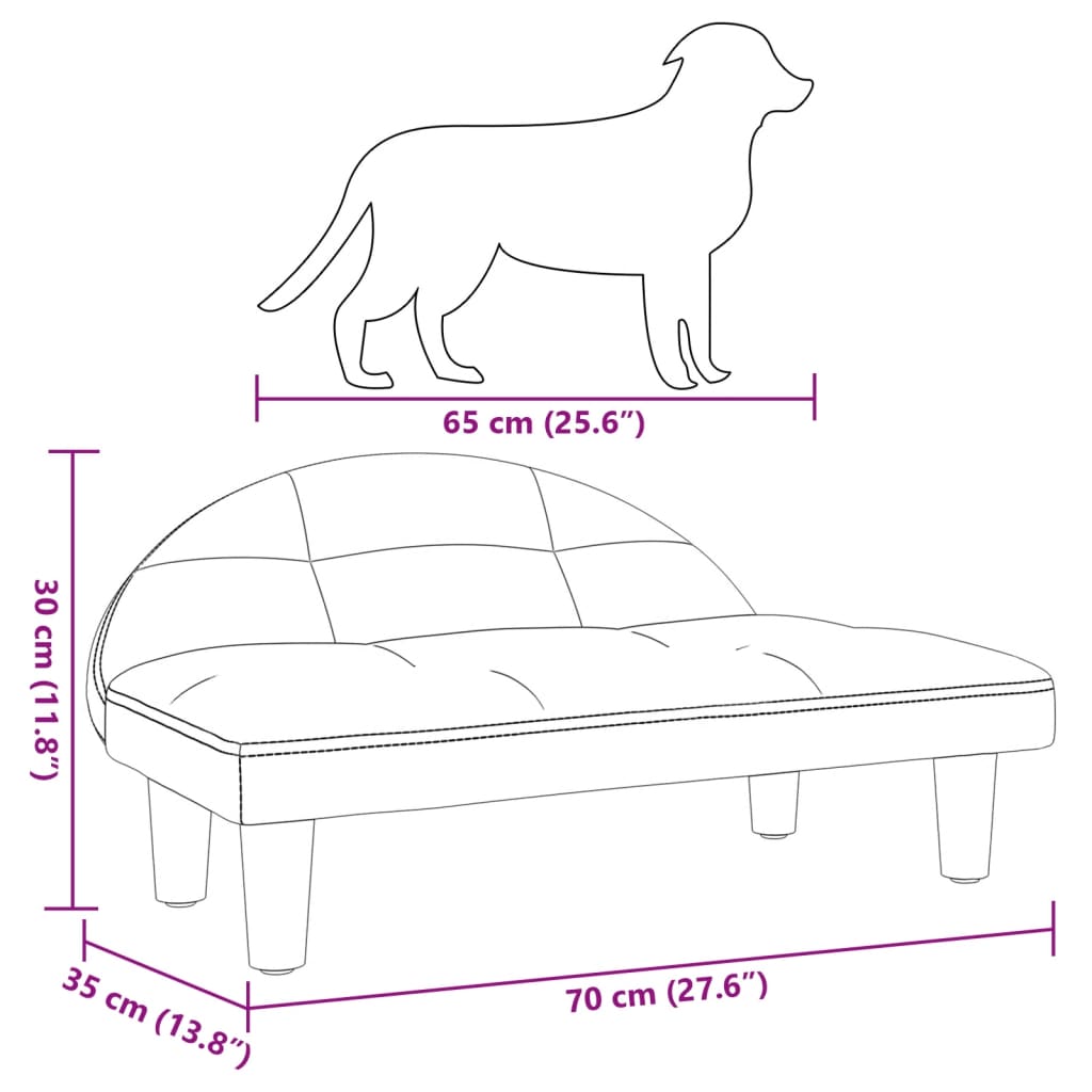 Dark grey fabric dog bed 70x52x30 cm