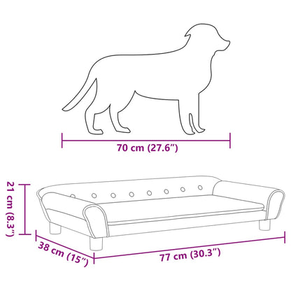 Cream velvet dog bed 100x50x21 cm