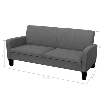 2-piece sofa set dark grey fabric