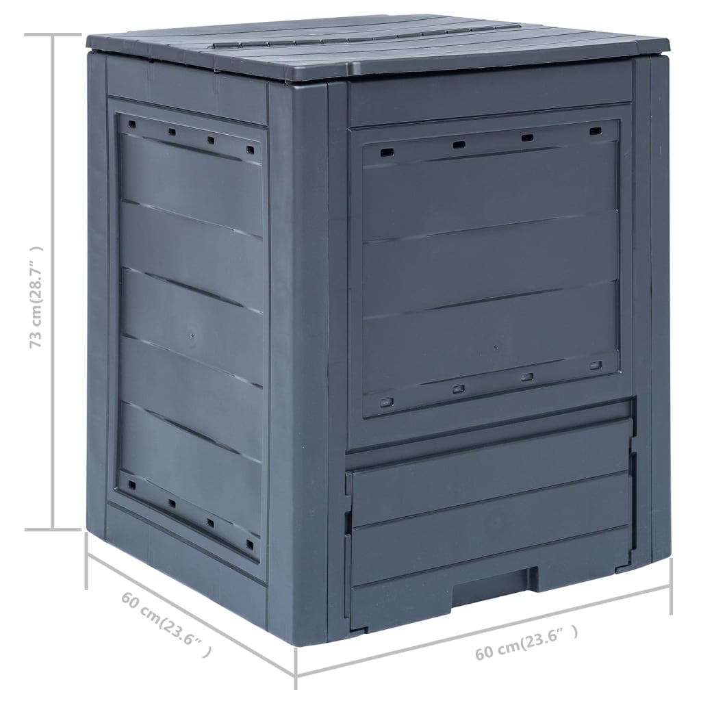 Garden composters 3 units grey 780 L 60x60x73 cm