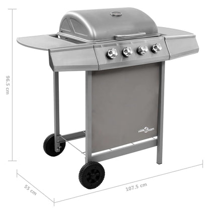 Silver 4 burner gas barbecue