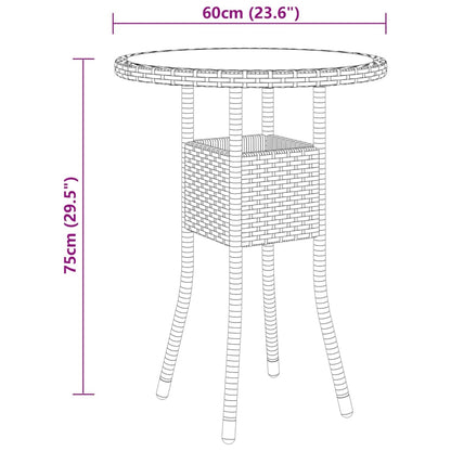 3-piece garden dining set, grey poly rattan