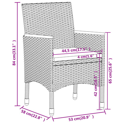 Juego de muebles de jardín de 5 piezas ratán sintético gris