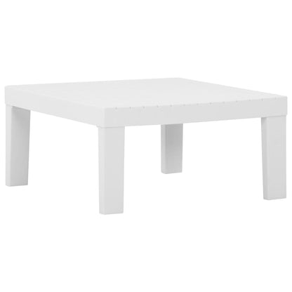 Set de muebles de jardín 2 piezas con cojines plástico blanco