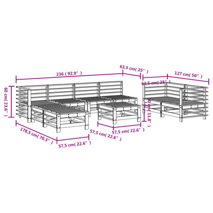 9-piece garden furniture set made of solid Douglas fir wood