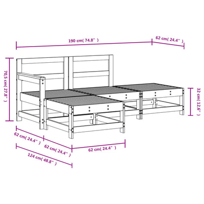 4-piece garden furniture set made of impregnated pine wood