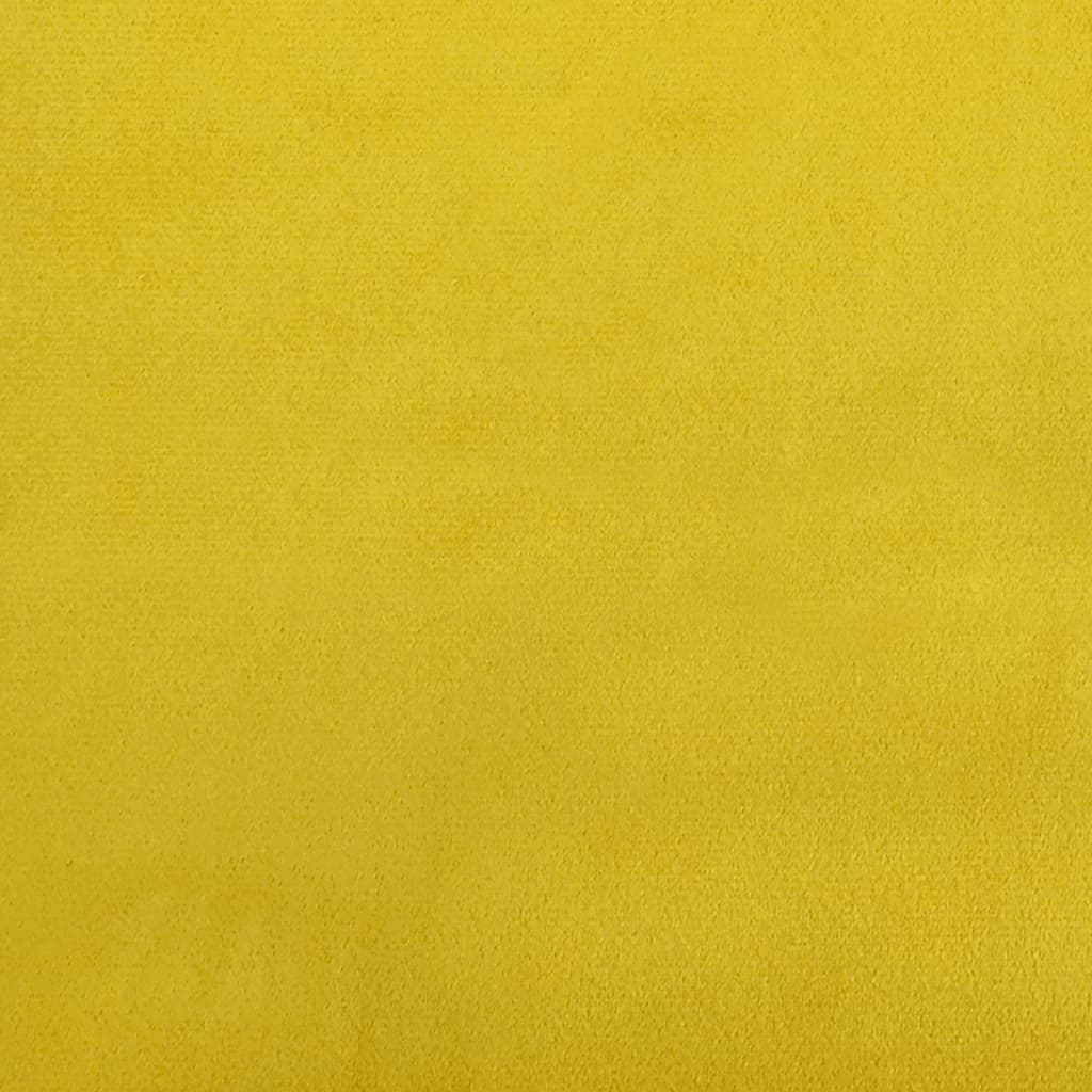 Sofá de 2 plazas con cojines terciopelo amarillo 120 cm