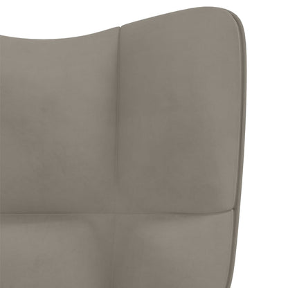 Sillón relajante de terciopelo gris con ruedas