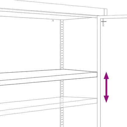 Anthracite grey steel filing cabinet 90x40x70 cm