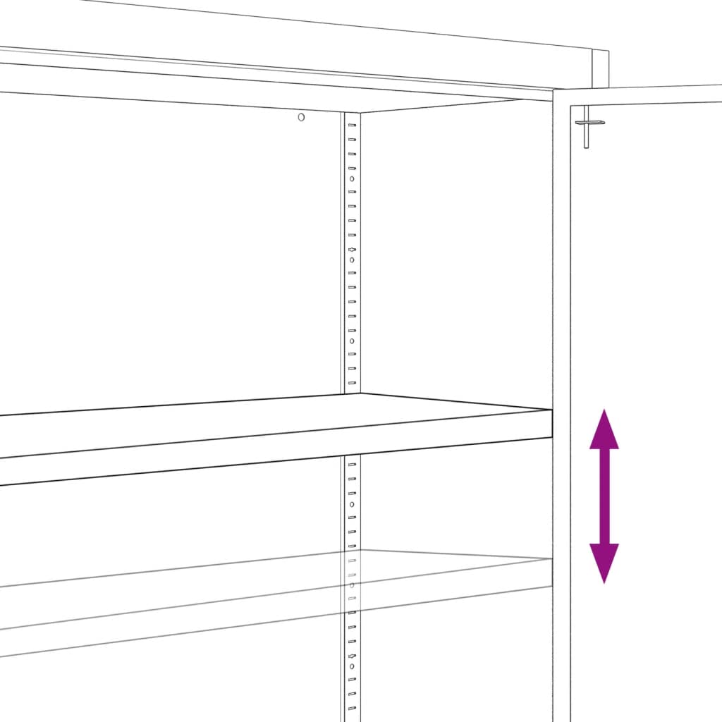 Light grey steel filing cabinet 90x40x105 cm