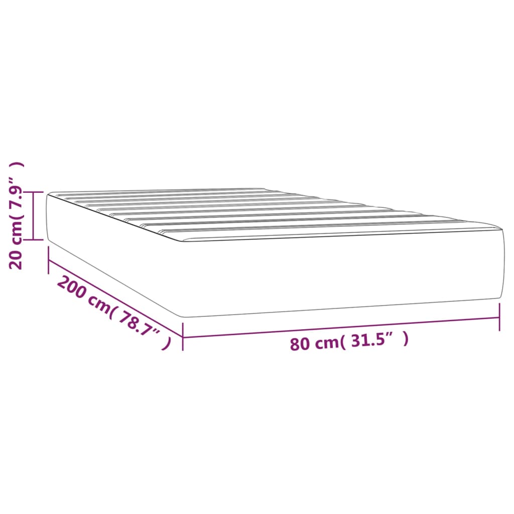 vidaXL Pocket Spring Mattress 80x200x20 cm