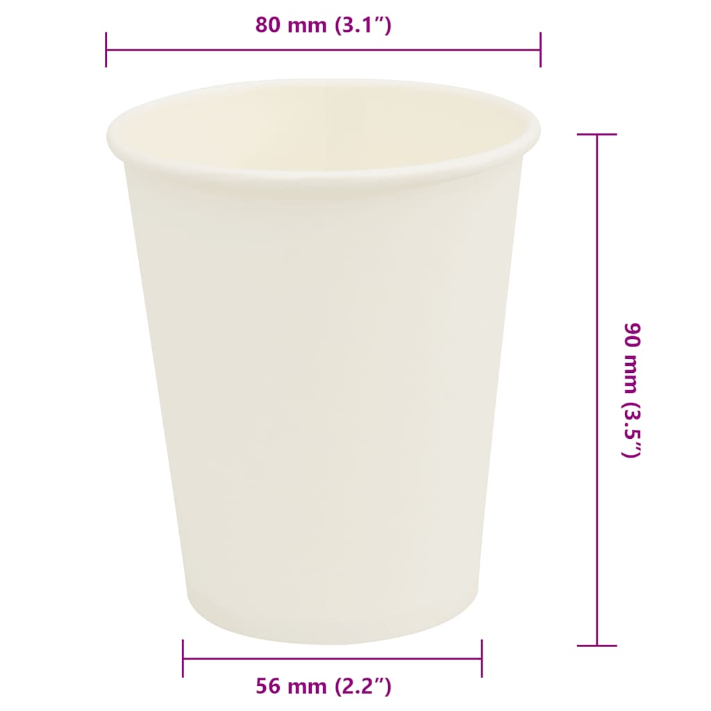 Tazas de café de papel 1000 uds 100-200-300-400ml blanco marrón