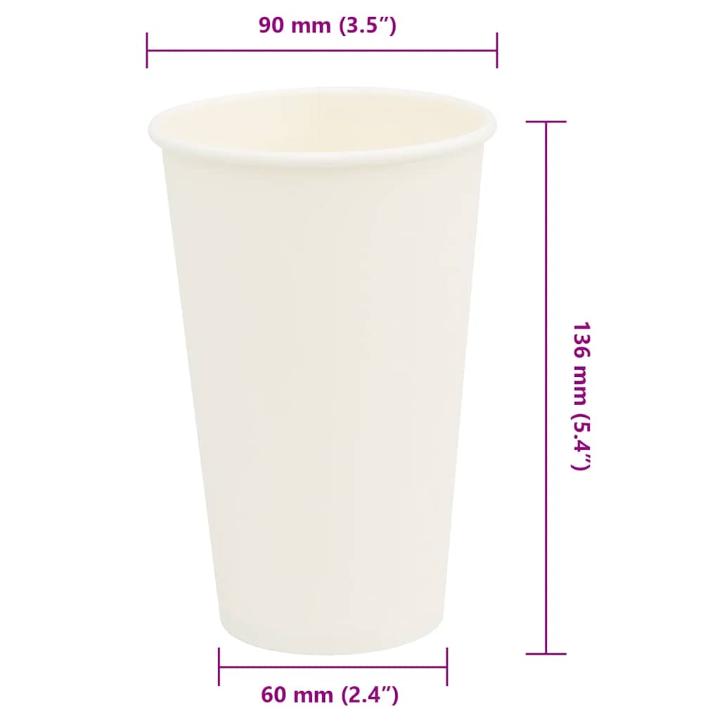 Tazas de café de papel 1000 uds 100-200-300-400ml blanco marrón