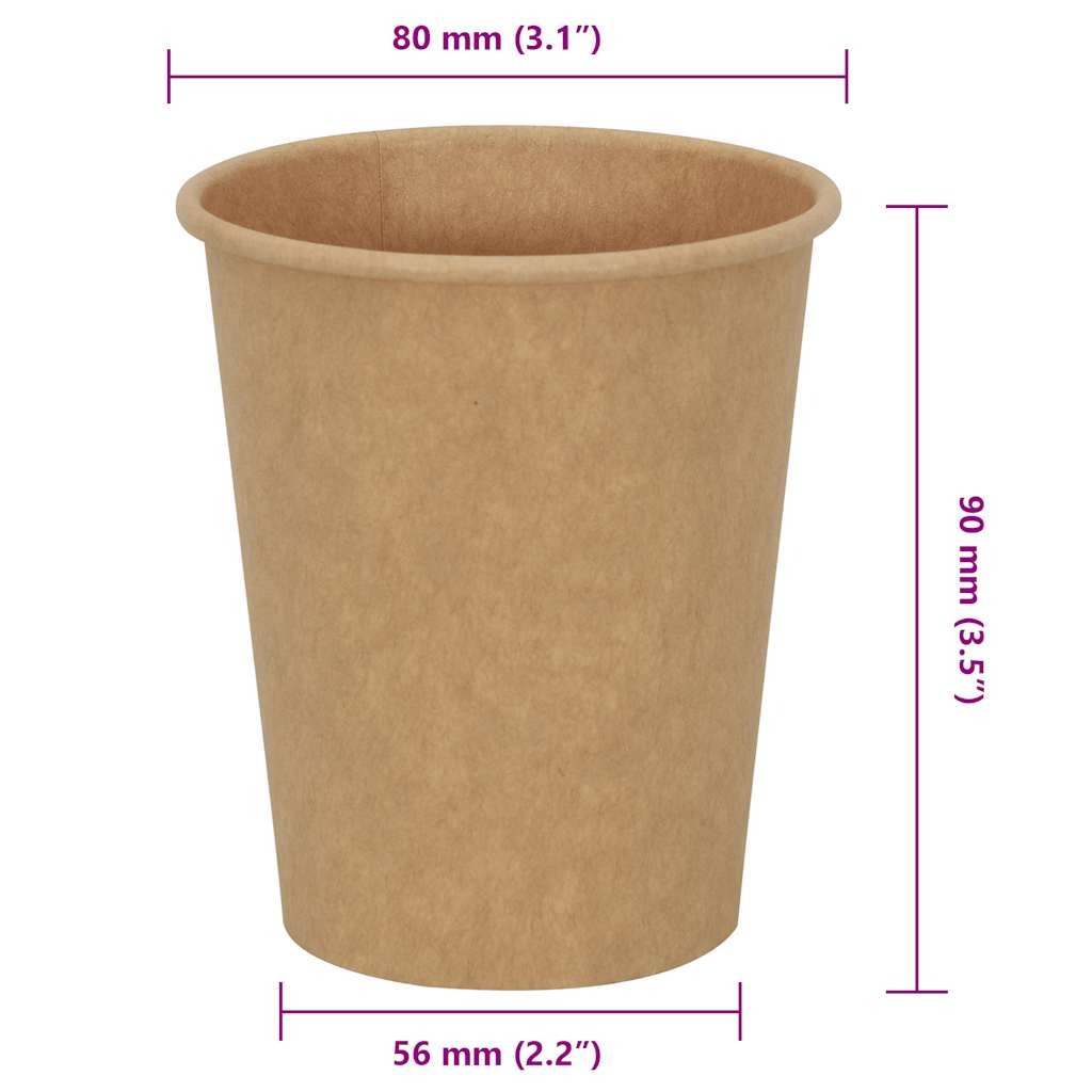 Tazas de café de papel 1000 uds 100-200-300-400ml blanco marrón