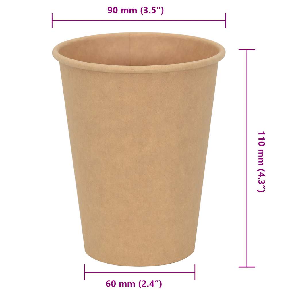 Tazas de café de papel 1000 uds 100-200-300-400ml blanco marrón