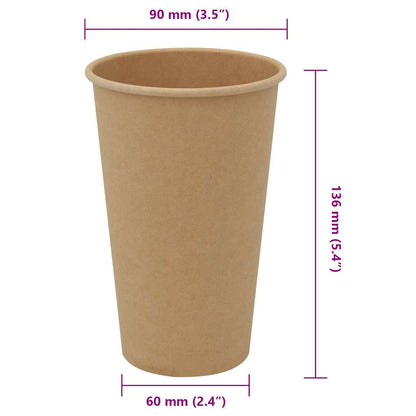 Tazas de café de papel 1000 uds 100-200-300-400ml blanco marrón