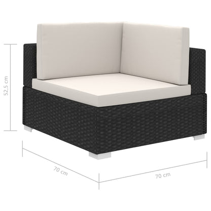 Set muebles de jardín y cojines 12 pzas ratán sintético marrón